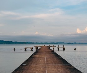 Empty wooden dock Stock Photo