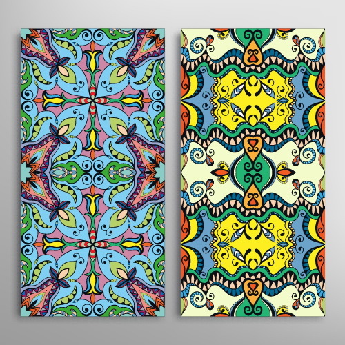 Ethnic patterns decorative seamless vector 01