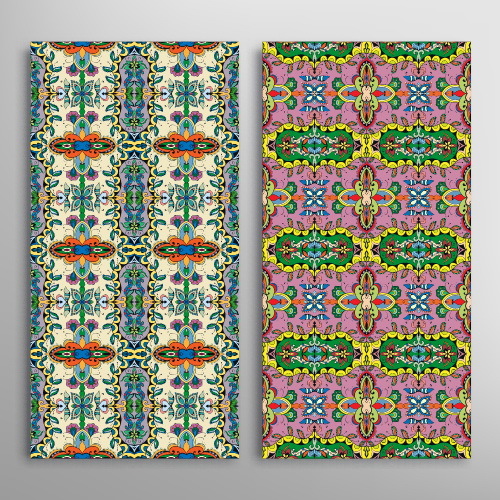 Ethnic patterns decorative seamless vector 02
