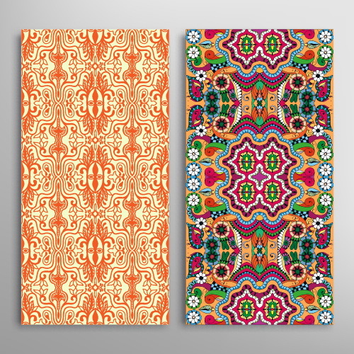 Ethnic patterns decorative seamless vector 03