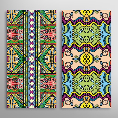 Ethnic patterns decorative seamless vector 04