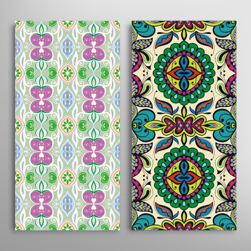 Ethnic patterns decorative seamless vector 05