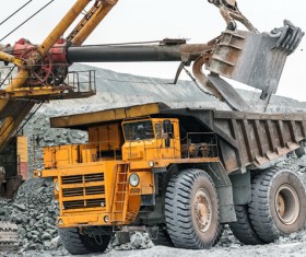 Excavator and dump truck Stock Photo 07