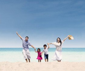 Family Vacation Beach Group photo Stock Photo 03