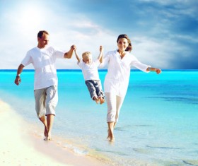 Family Vacation Beach Group photo Stock Photo 04