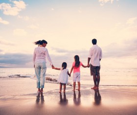 Family Vacation Beach Group photo Stock Photo 06