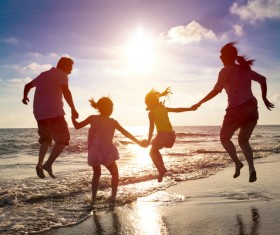 Family Vacation Beach Group photo Stock Photo 08