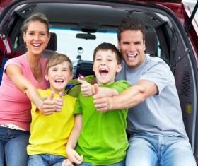Family self driving tour Stock Photo 02