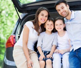 Family self driving tour Stock Photo 06