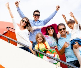 Family traveling to vacation Stock Photo 02