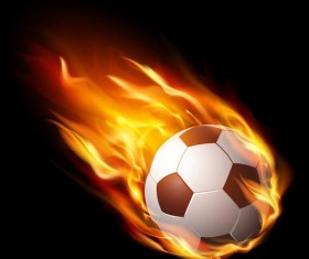Fire flame with soccer vector