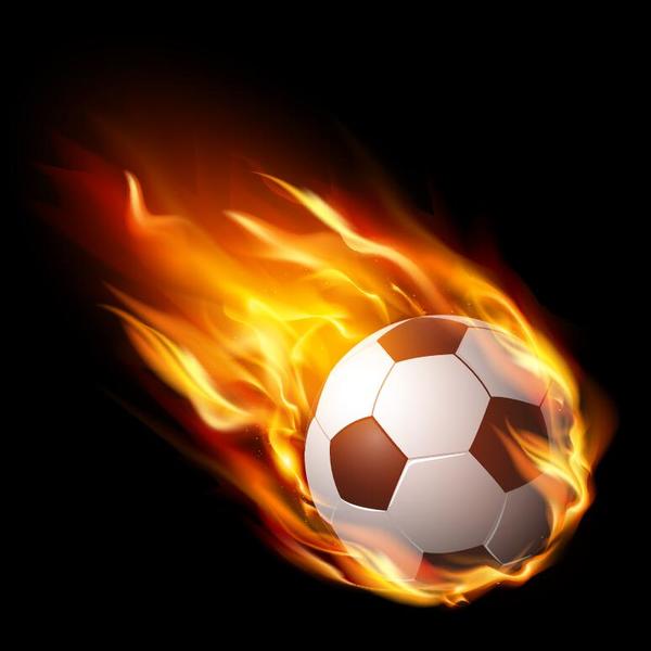 Fire flame with soccer vector