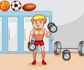 Fitness cartoon people vector 03