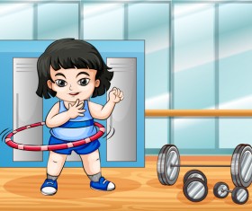 Fitness cartoon people vector 05