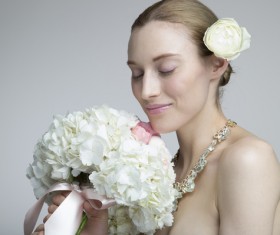 Flower in the womens hair Stock Photo 10