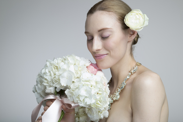 Flower in the womens hair Stock Photo 10