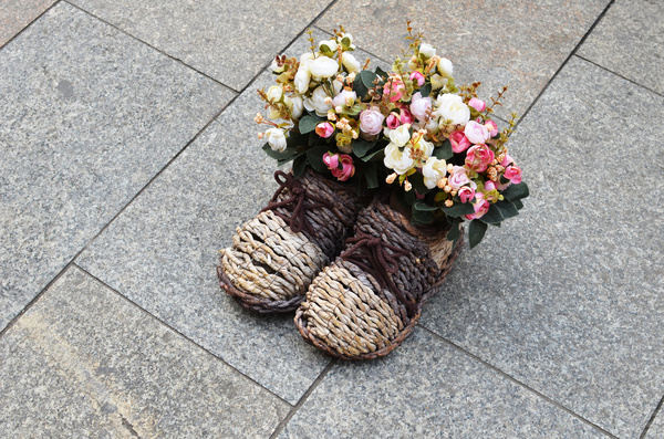 Flowers in shoes Stock Photo 04