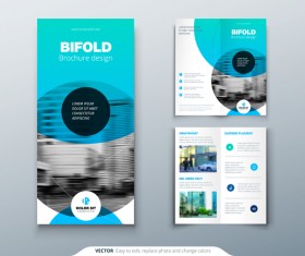 Fold brochure with flyer cover template vector 02