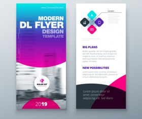 Fold brochure with flyer cover template vector 03