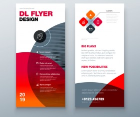Fold brochure with flyer cover template vector 04