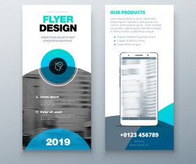 Fold brochure with flyer cover template vector 05