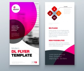 Fold brochure with flyer cover template vector 08