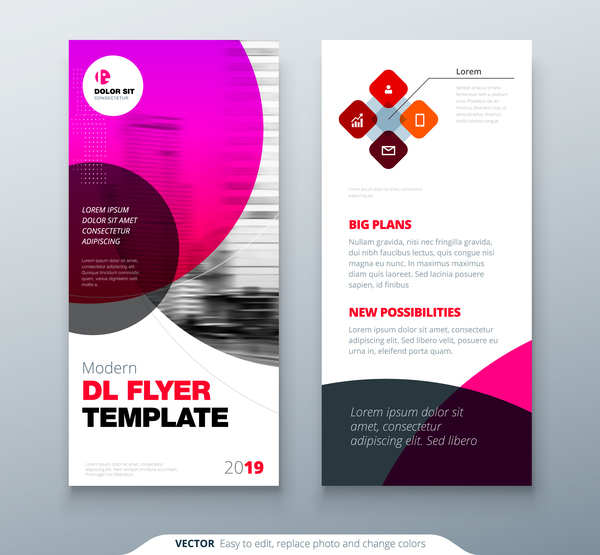 Fold brochure with flyer cover template vector 08