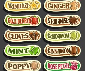 Food sticker banner vector 01
