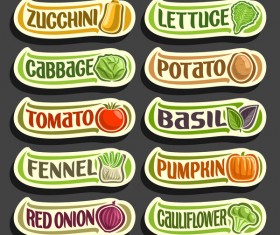 Food sticker banner vector 04