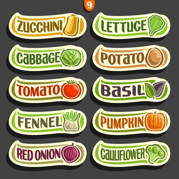 Food sticker banner vector 04
