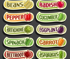 Food sticker banner vector 05