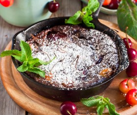 French dessert cherry clafoutis Stock Photo 01