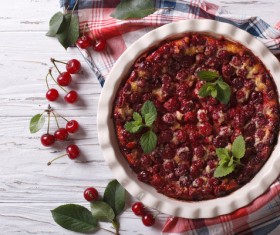 French dessert cherry clafoutis Stock Photo 03