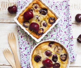French dessert cherry clafoutis Stock Photo 07