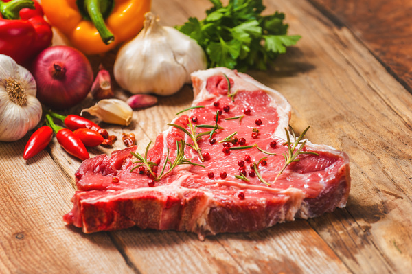 Fresh Red meat and spices Stock Photo 03