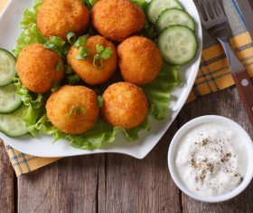 Fried potato balls Stock Photo 03