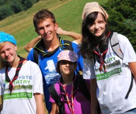 Friends taking pictures together Stock Photo