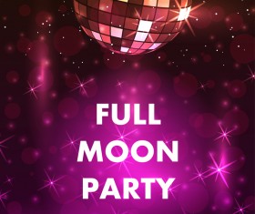 Full moon party flyer with poster template vector 07