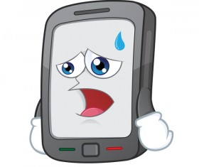 Funny cartoon mobile phone vector 07