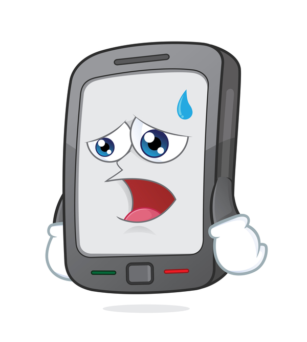 Funny cartoon mobile phone vector 07