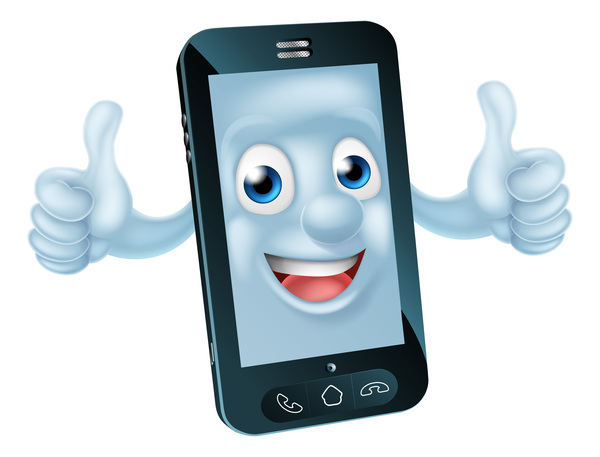 Funny cartoon mobile phone vector 09