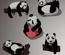 Funny panda vectors