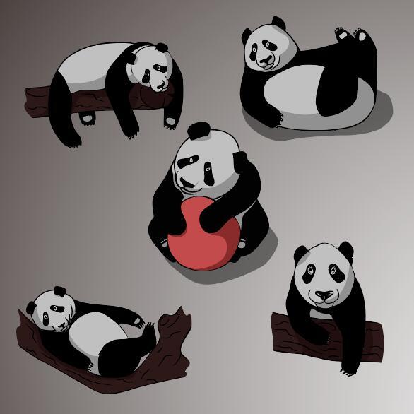 Funny panda vectors