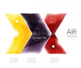 Geometric glass options infographic vectors 08