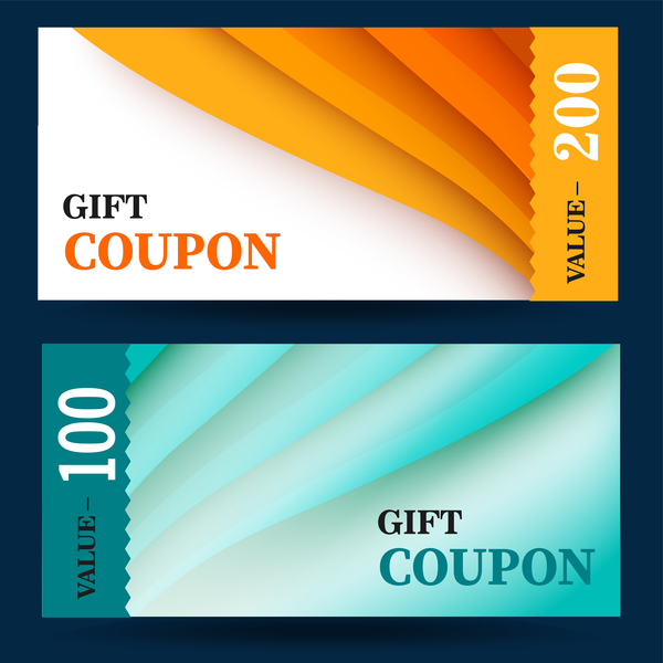 Gift coupon template vector 01