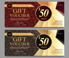 Gift voucher modern template vector 03