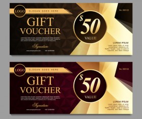 Gift voucher modern template vector 04