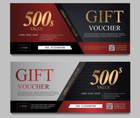 Gift voucher modern template vector 06