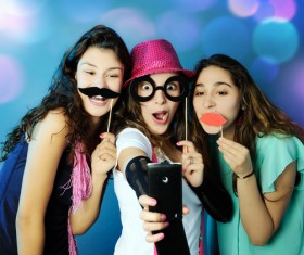 Girlfriend funny selfie Stock Photo