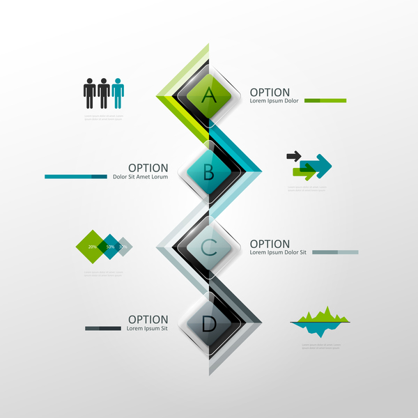 Glass option infographic vector template 01